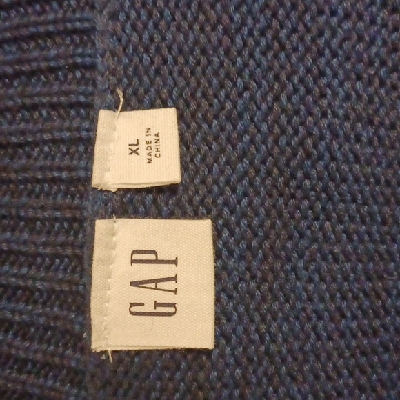 GAP Women's Blue Turtle Neck Cable Knit Sweater - Picture 8 of 9